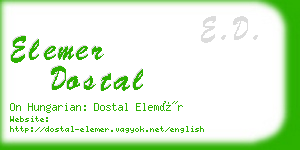 elemer dostal business card